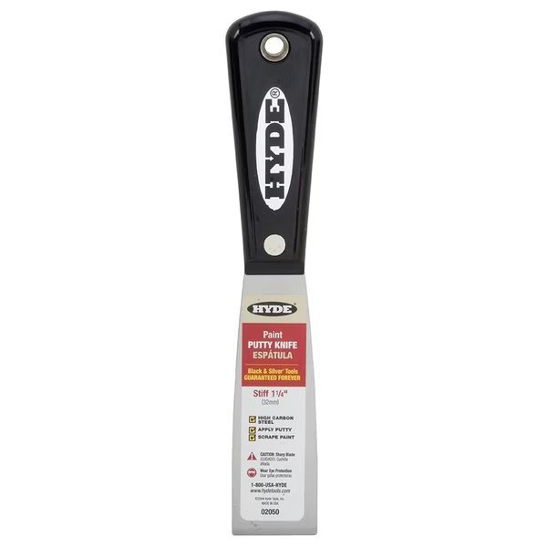 1-1/4 in.  Bs Hcs Stiff Putty Knife 02050, Hyde, Mfr#: 2050